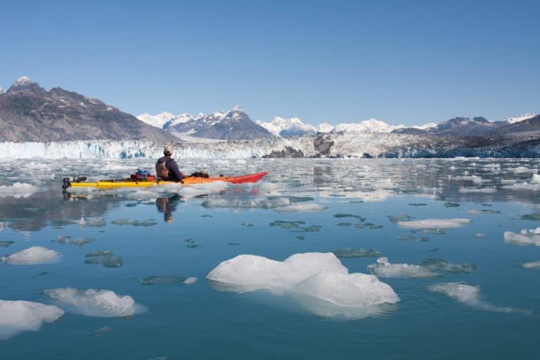 Kayaks can be rented in Alaska to view glaciers