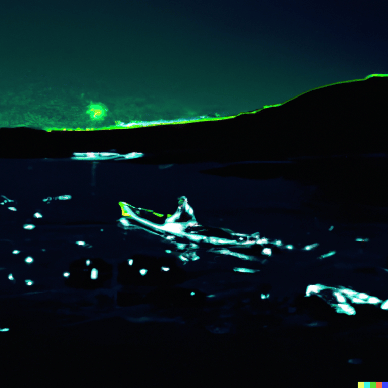 best moon for bioluminescence kayaking art