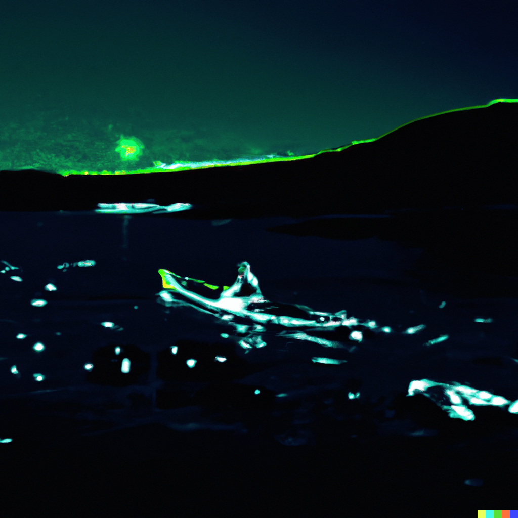 best moon for bioluminescence kayaking art