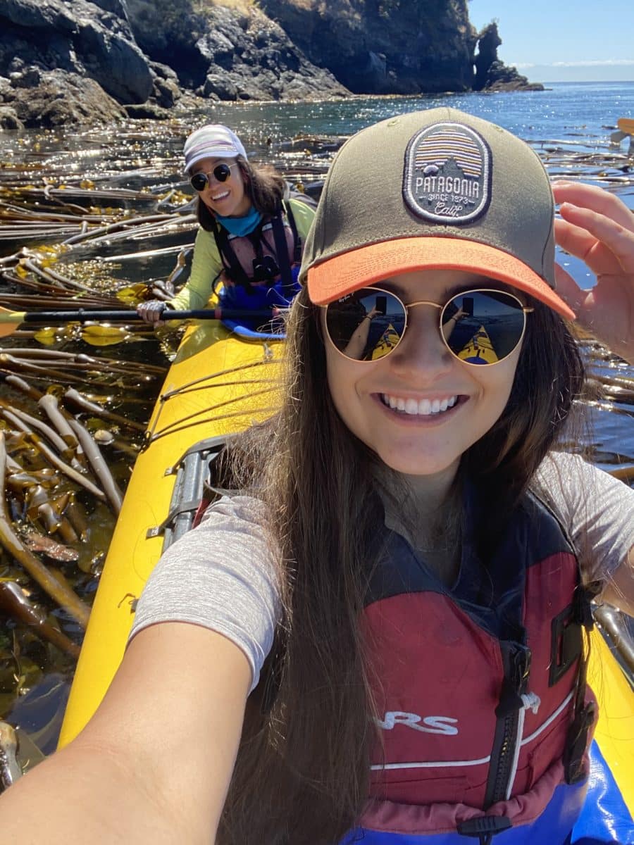 kayak camping in san juan islands makes smiling friends