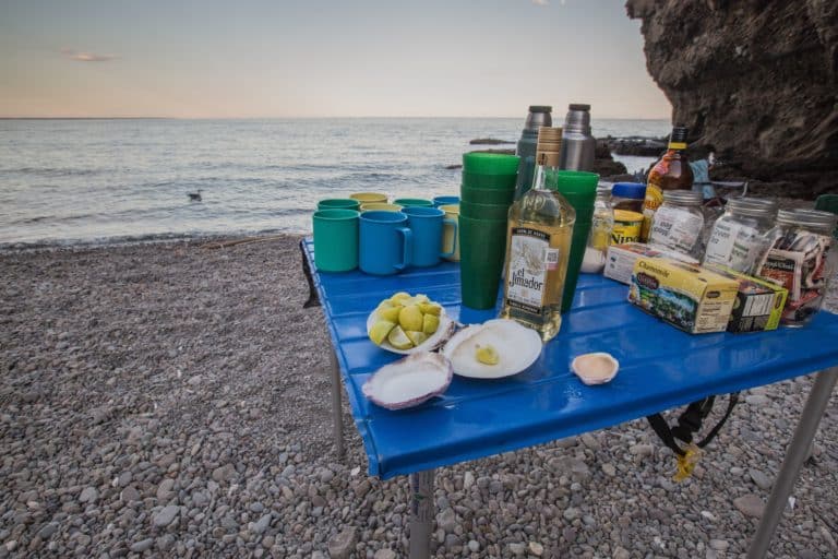 kayaking mexico with food