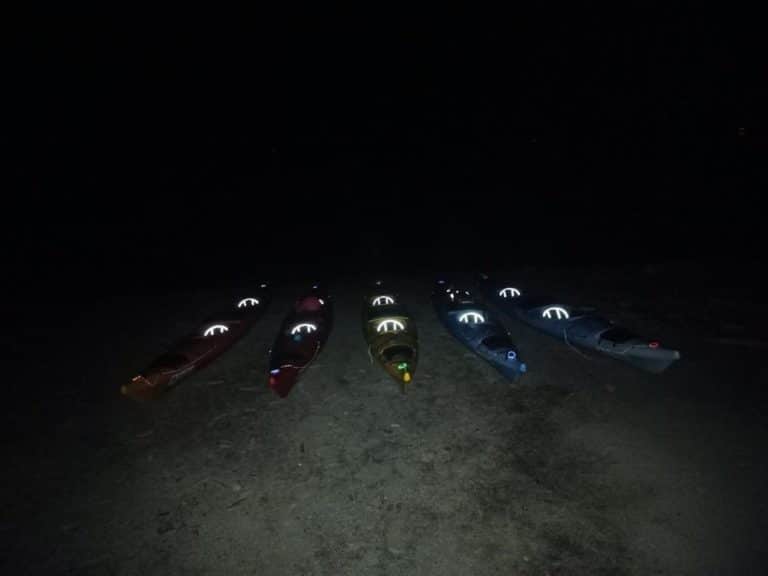 san juan island bioluminescent glowing water and kayaks