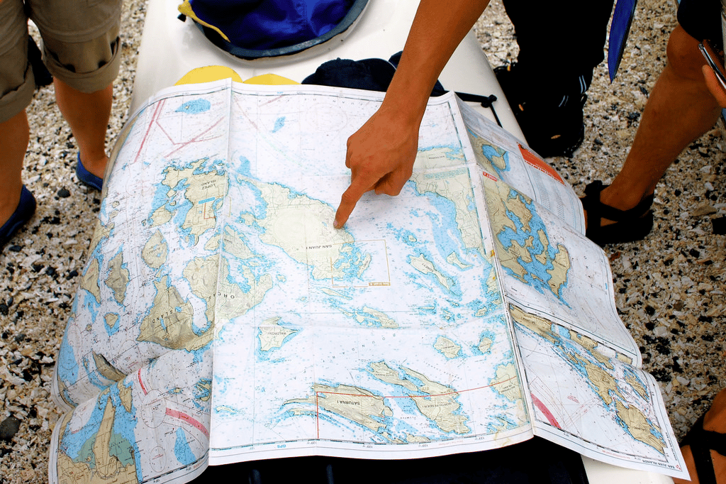 san juan islands kayaking map